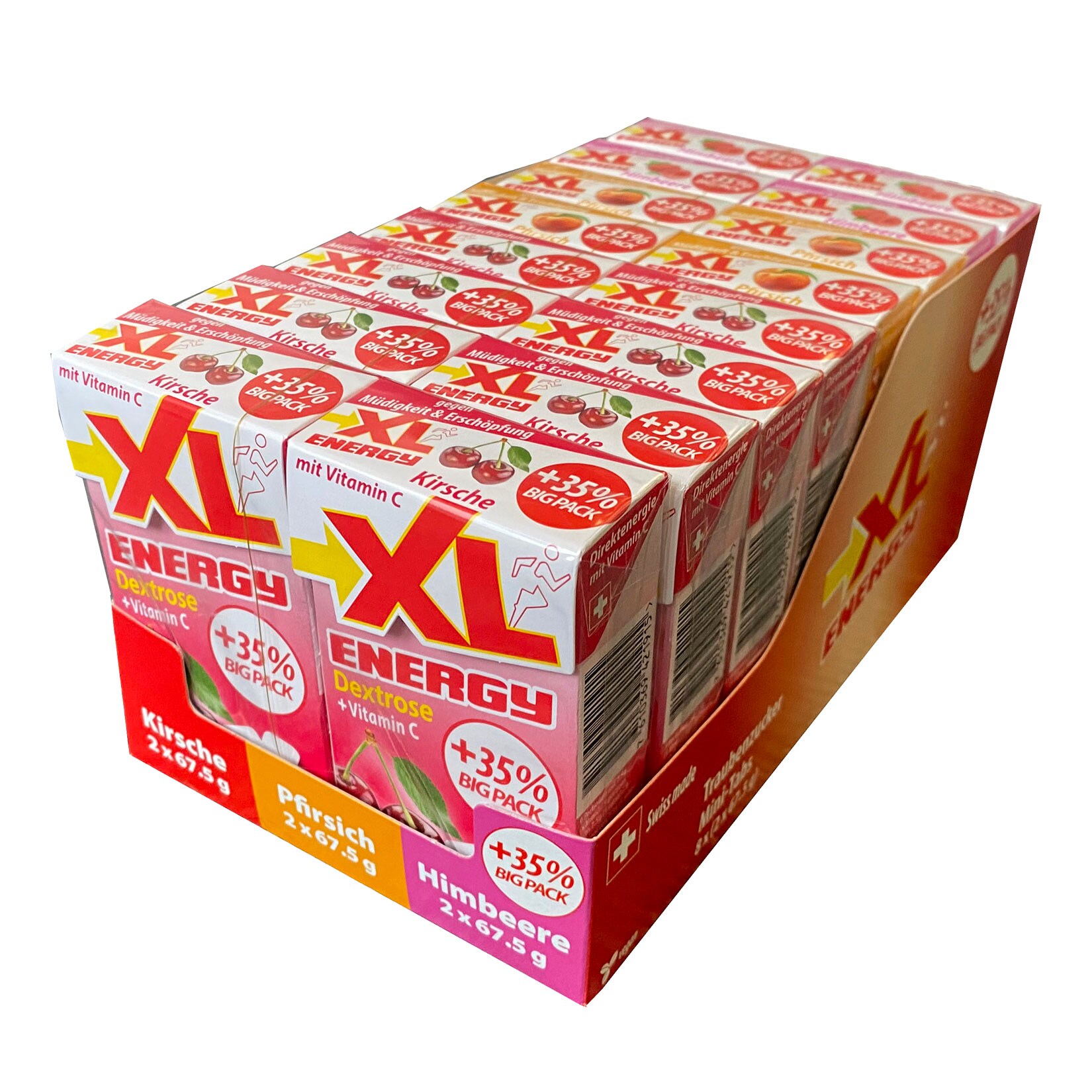 XL-Energy Traubenzucker Big Pack 2x67,5 g, verschiedene Sorten, 8er Pack