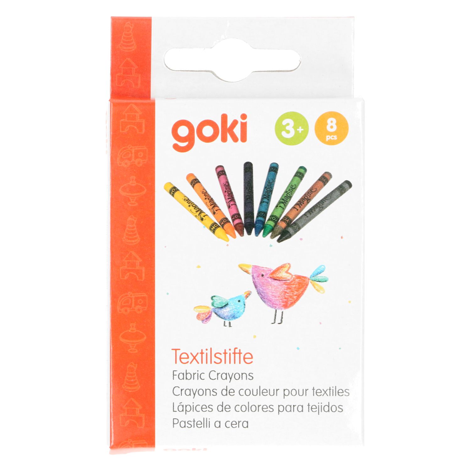 Textielkrijtjes, 8 stuks