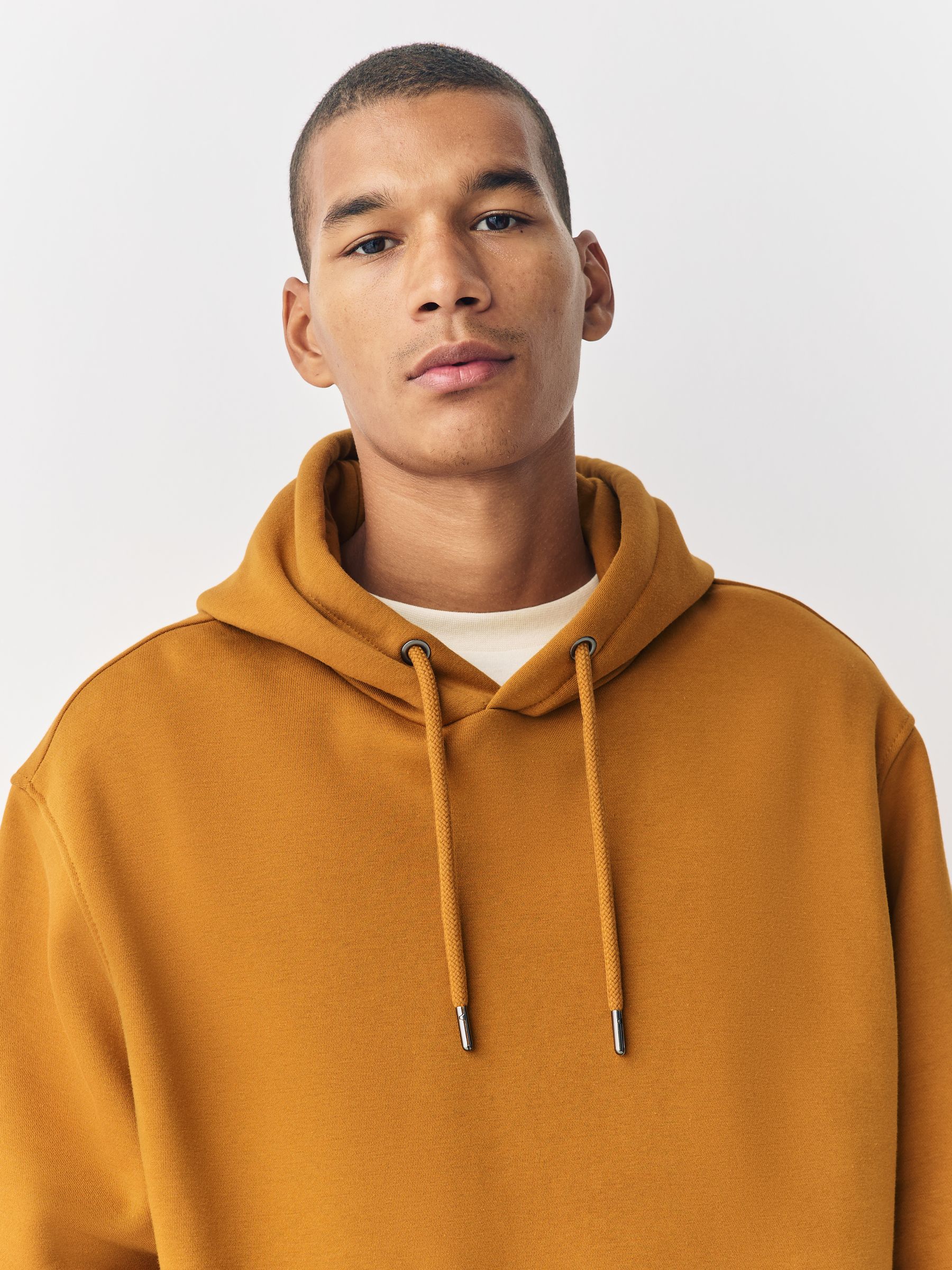 Donkergeel - Normale Pasvorm - Zwaargewicht Cotton Rich Jersey Hoodie