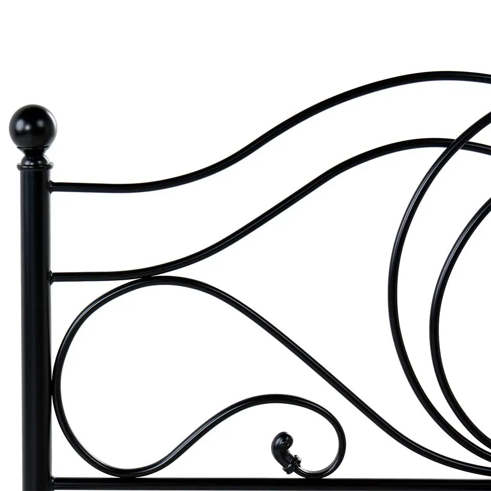 LYRA - Tweepersoonsbed - Zwart - 120 x 200 cm - Metaal