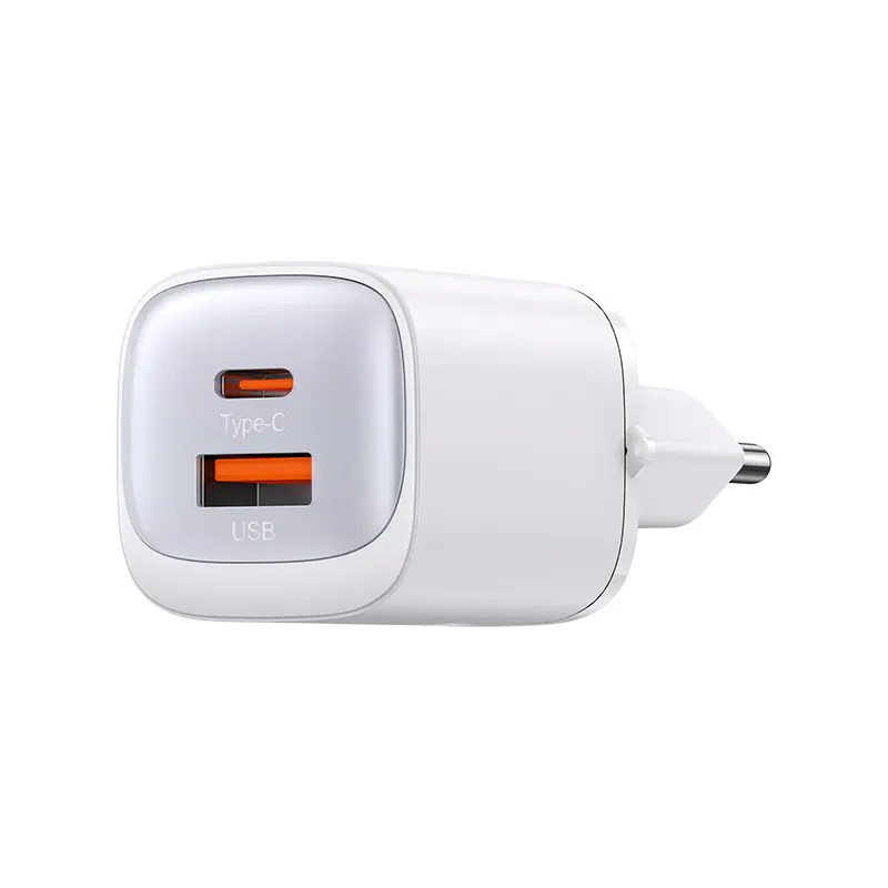 (30W/3A) USB A / USB C GaN Ladegerät Netzteil Power Delivery (US-CC254) - Weiss