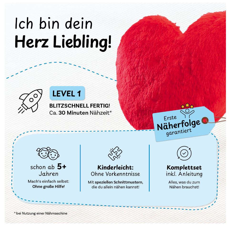 cucicuci DIY Nähset Herz rot