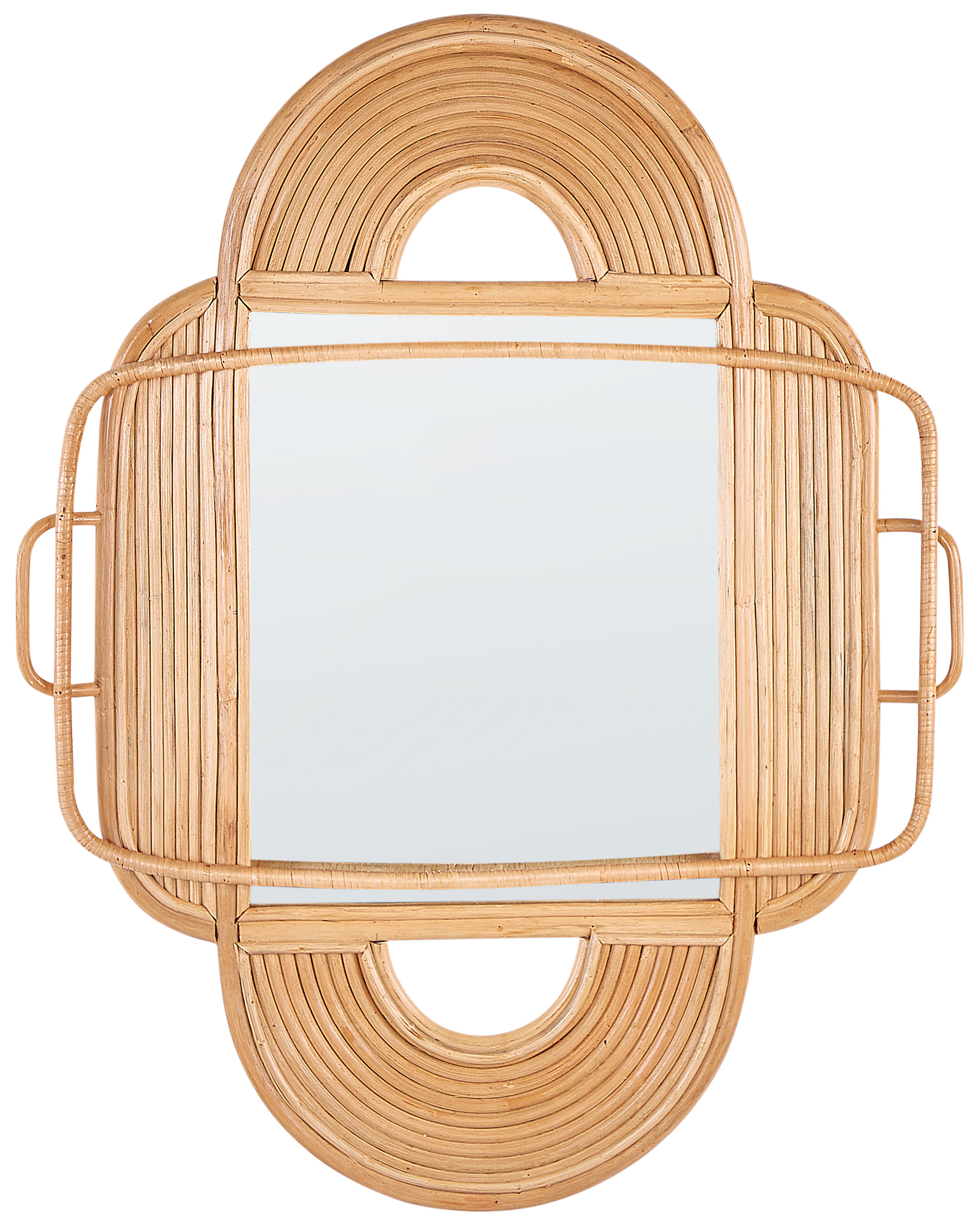 Wandspiegel ALCORN 70 cm 90 cm Rotan Natuurlijk