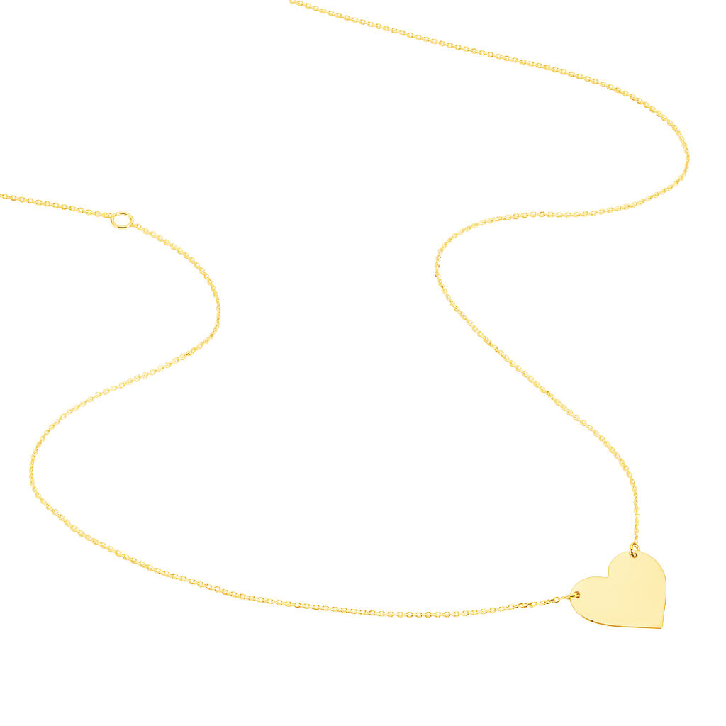 Collier Helenia Coeur Gravable Or Jaune
