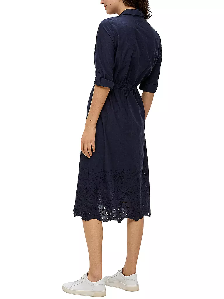 S.OLIVER Hemdblusenkleid blau