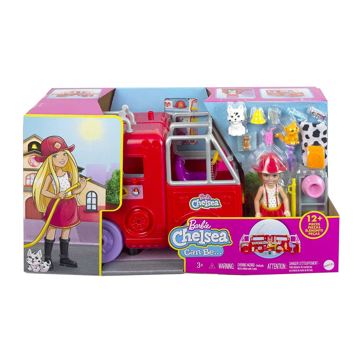 Mattel HCK73 - Barbie - Chelsea can be... - Feuerwehrauto mit Zubehör, Spielset