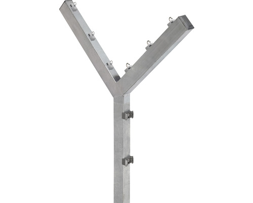 Y-paalbevestiging voor palen van 60 x 40 mm, inclusief 6 draadhouders en gegalvaniseerde paalafdekking