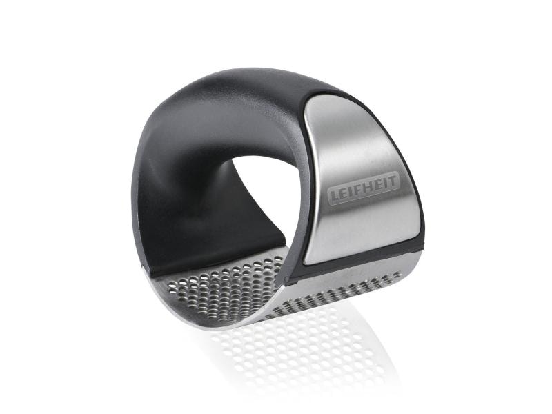 Leifheit Knoblauchpresse Knobi-King Schwarz/Silber Schnell und einfach wie eine Knoblauchpresse