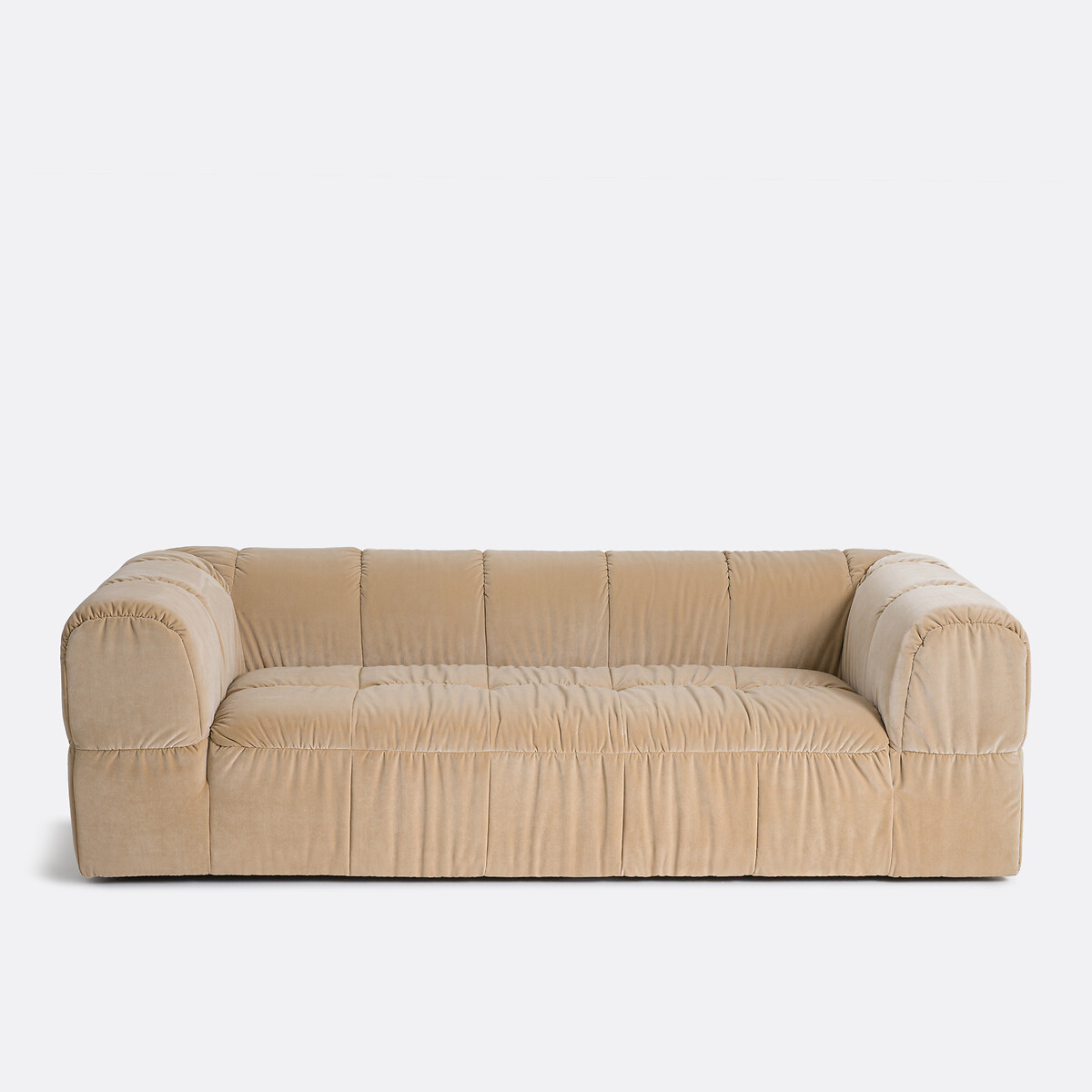 LA REDOUTE INTERIEURS<br>Veludo superior reto de 3 lugares, LIZZY