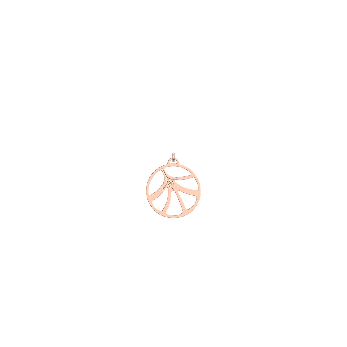 Pendentif Les Georgettes Fleur du Nil doré rose 25mm
