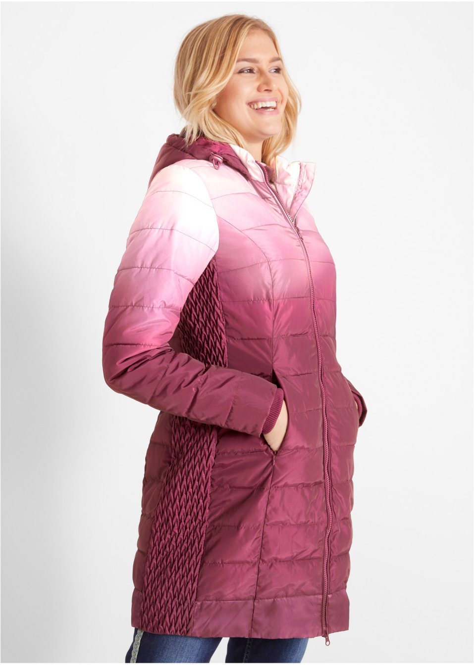 Veste matelassée avec dégradé de couleur
