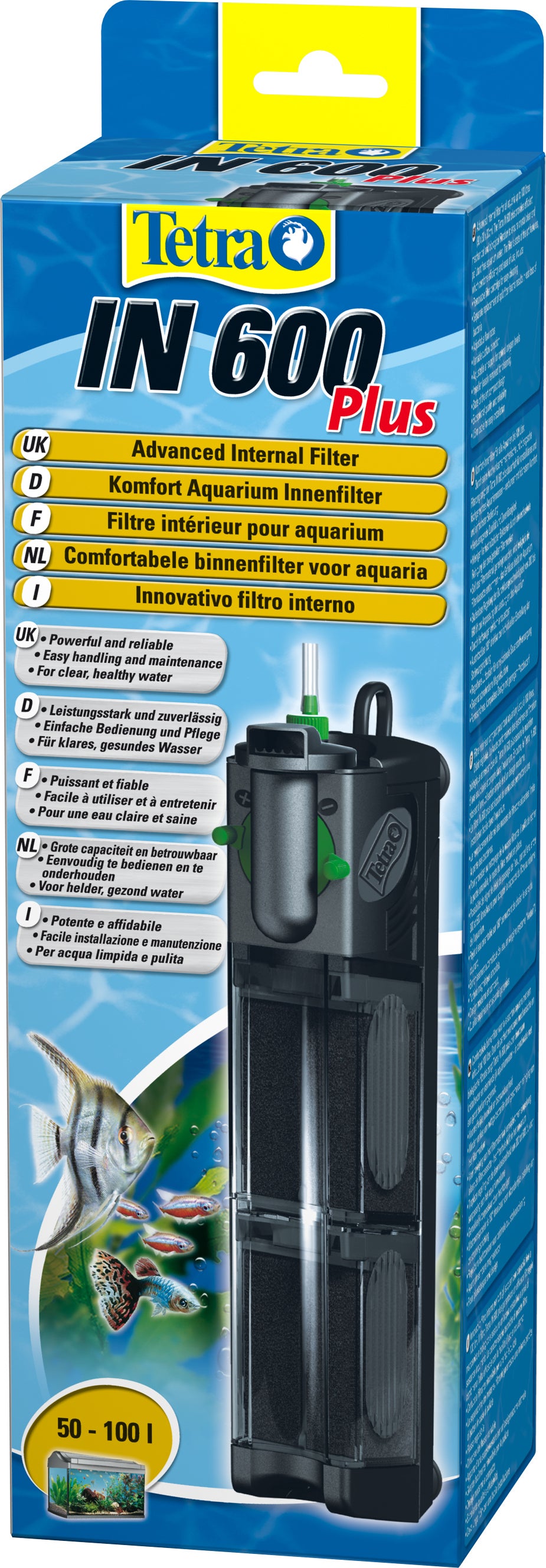 Tetra aquarium binnenfilter IN 600 l/h Plus 50-100 L