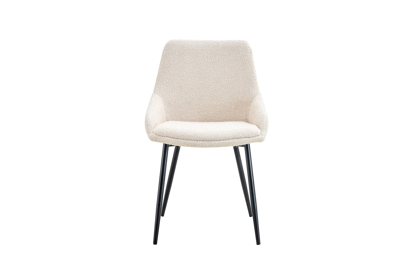 Nero spisestol Offwhite bouclé med sortlakkerte ben