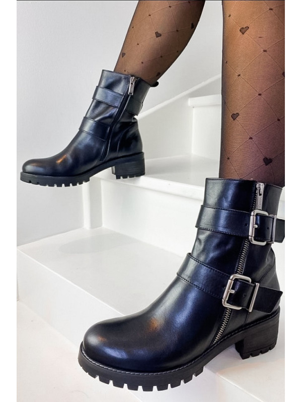 Bottines Bikers Valcia Noires - Minka