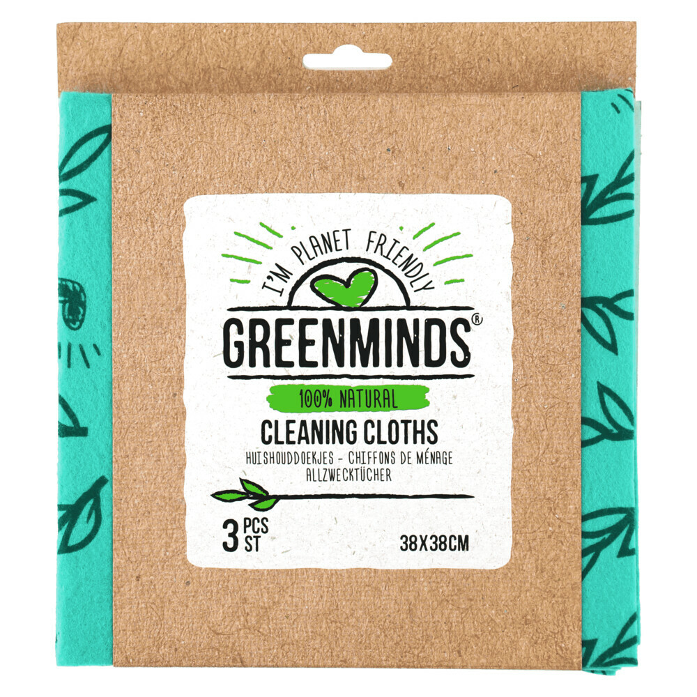 Greenminds Schoonmaakdoekjes 38x38 cm3 stuks