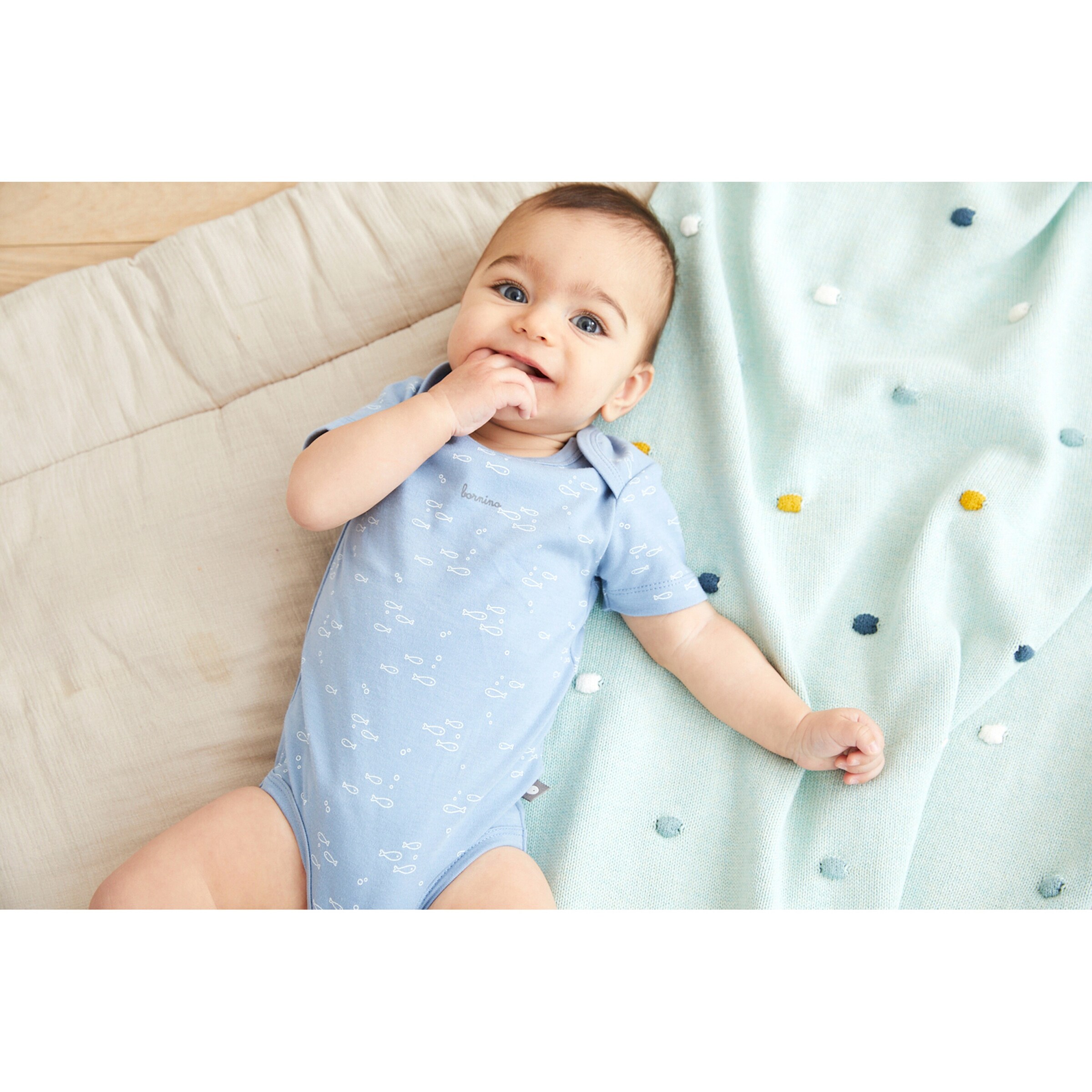 BORNINO HOME Babydecke Dots 80x100 cm mint green