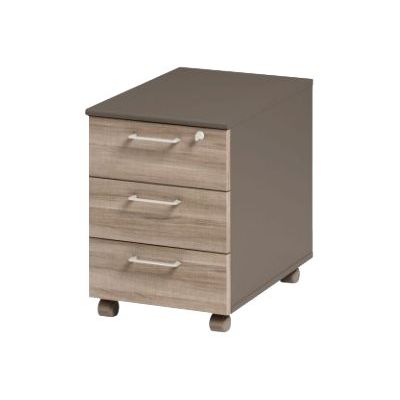 Caisson mobile JAZZ+ - Profondeur 60 cm - 3 tiroirs - Chêne gris