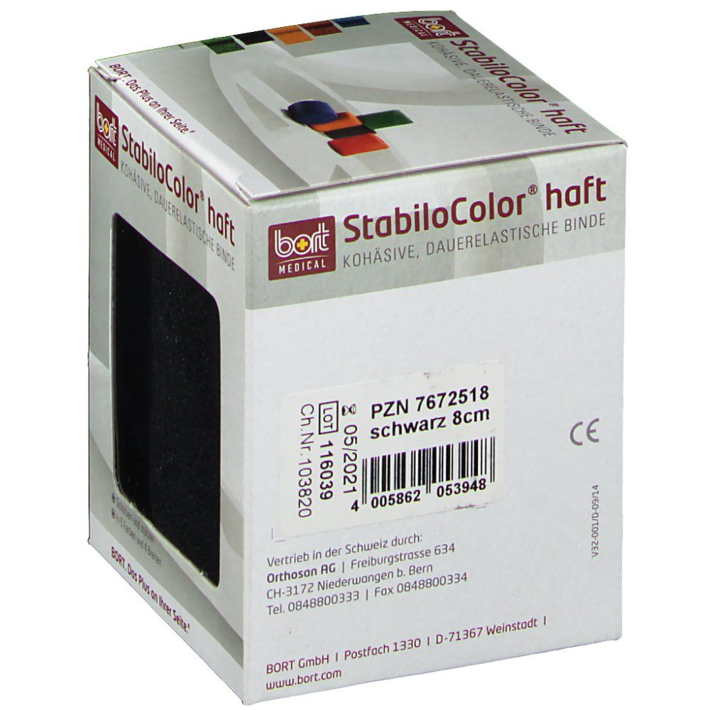 BORT StabiloColor® haft Binde 8 cm schwarz