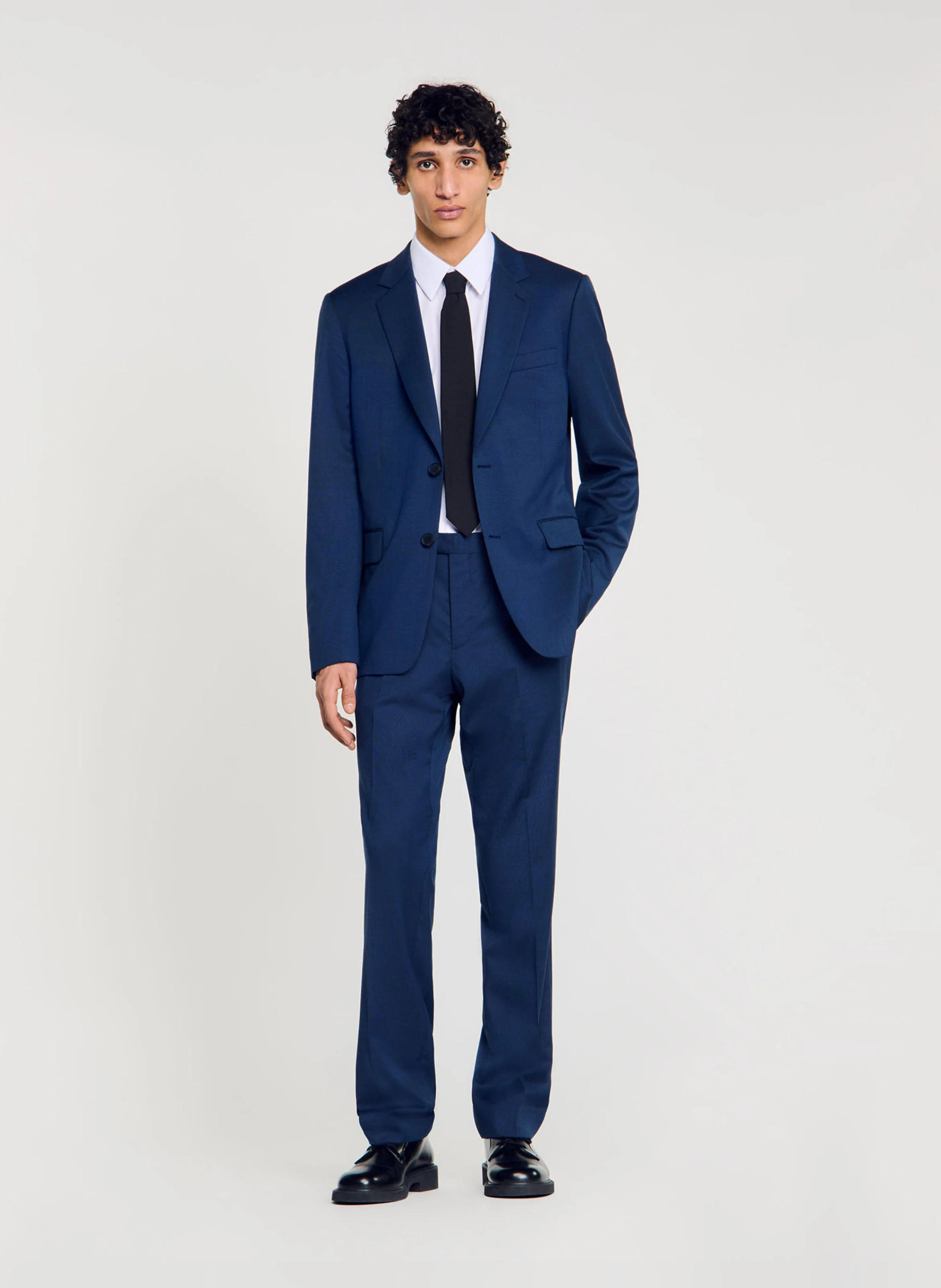 Veste de costume en laine| Bleu