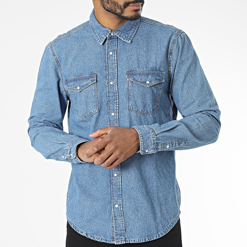 Chemise Jean Manches Longues Bane Bleu Denim