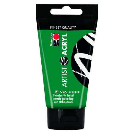 Marabu Artist Acryl, Phthalogrün dunkel 976, 75 ml