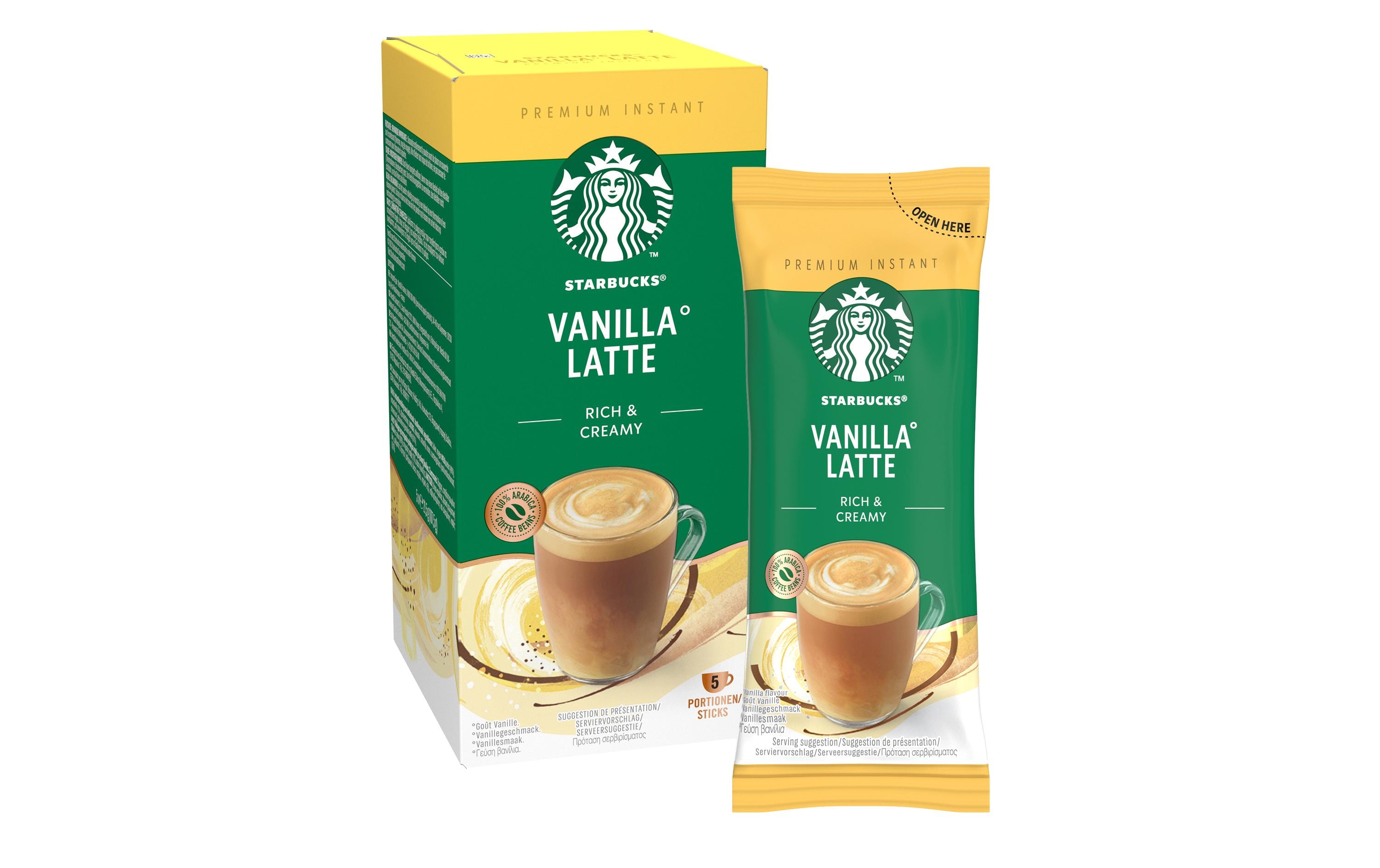 Instant Kaffee Vanilla Latte 5 StückGetränkepulver auf der Basis von löslichem Kaffee mit Vanillegeschmack