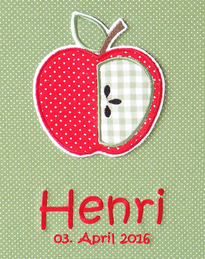 Fotoalbum Apfel (Schriftart: Kristen ITC)