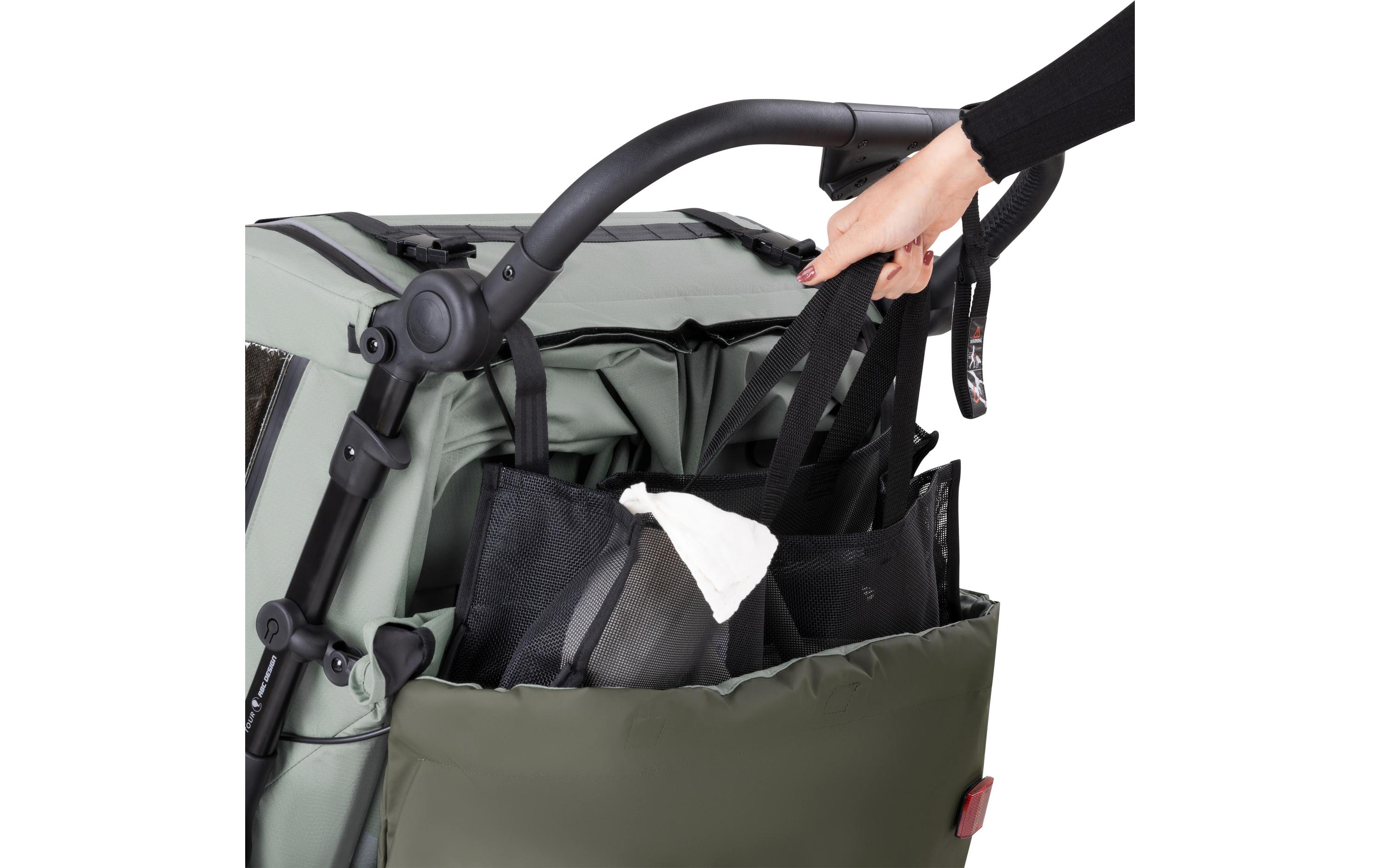 Fahrradanhänger Tour Olive<br>3in1 Fahrradanhänger: zum Spazierengehen, Joggen und Radfahren