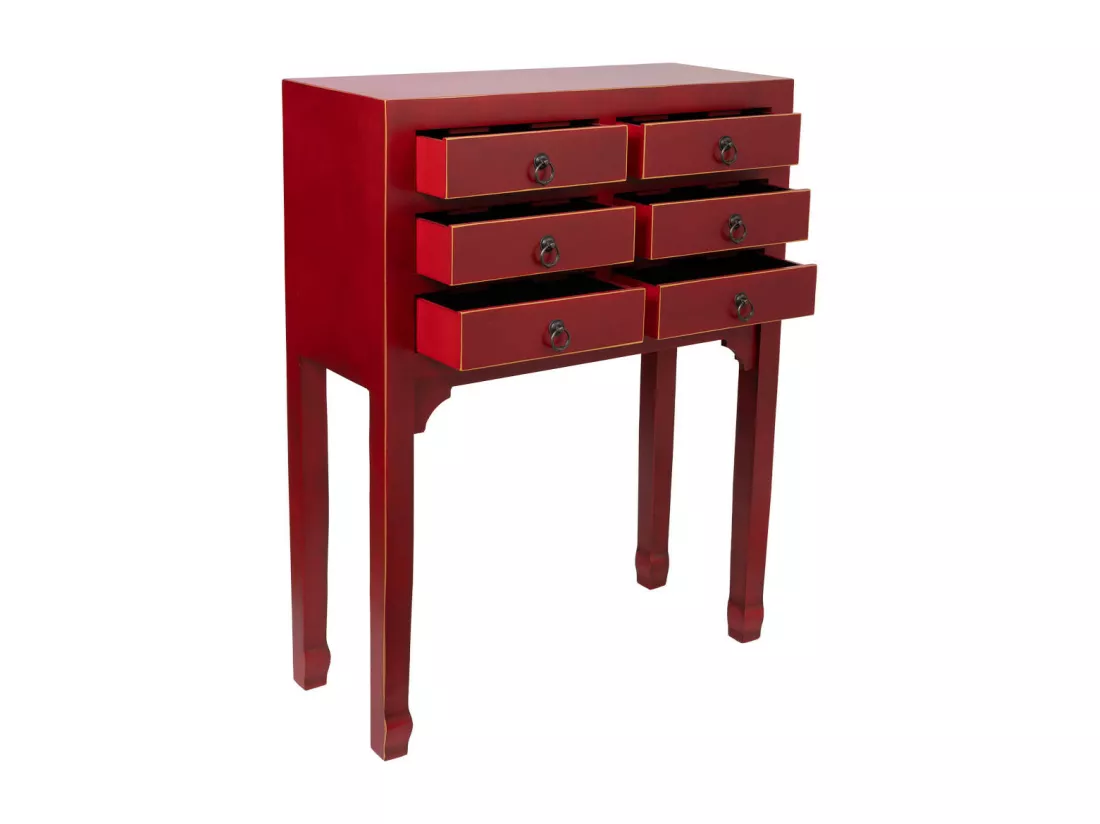 Récepteur en bois avec 6 tiroirs 63x26x82
