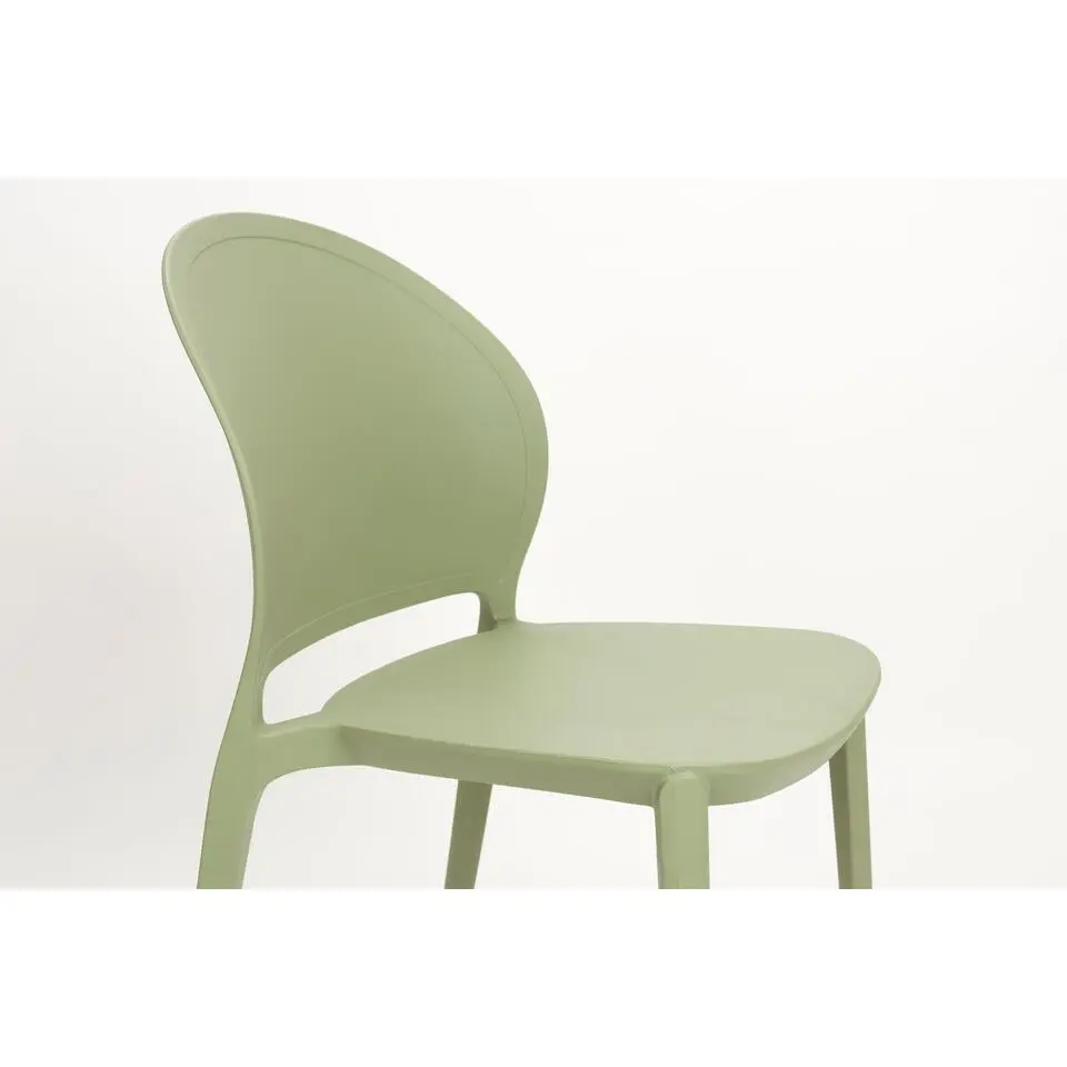 Housecraft Sjoerd Tuinstoelen/ Eetkamerstoelen Kunststof Groen - Set van 4