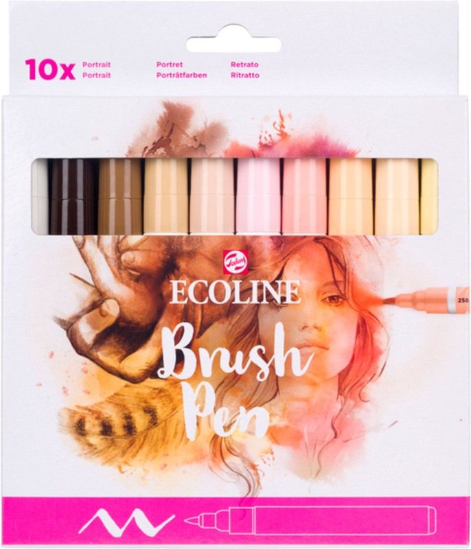 Ecoline - Brush Pen Set - 10 Kleuren - Kleurstofbasis
