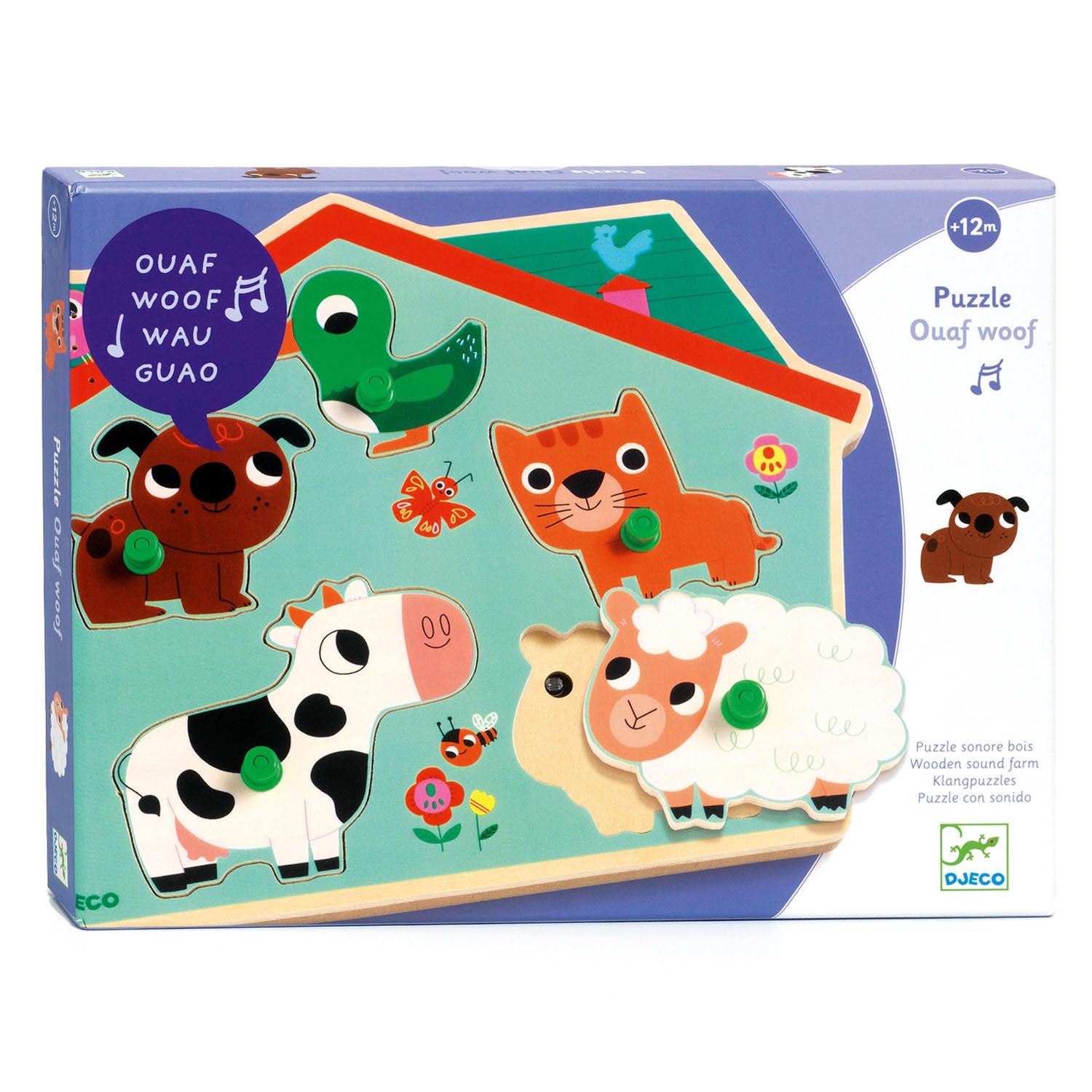 Djeco Noppenpuzzel met Geluid Boerderij