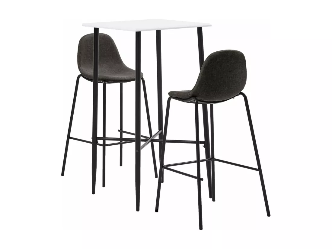 Ensemble de bar 3 pcs Tissu Gris foncé