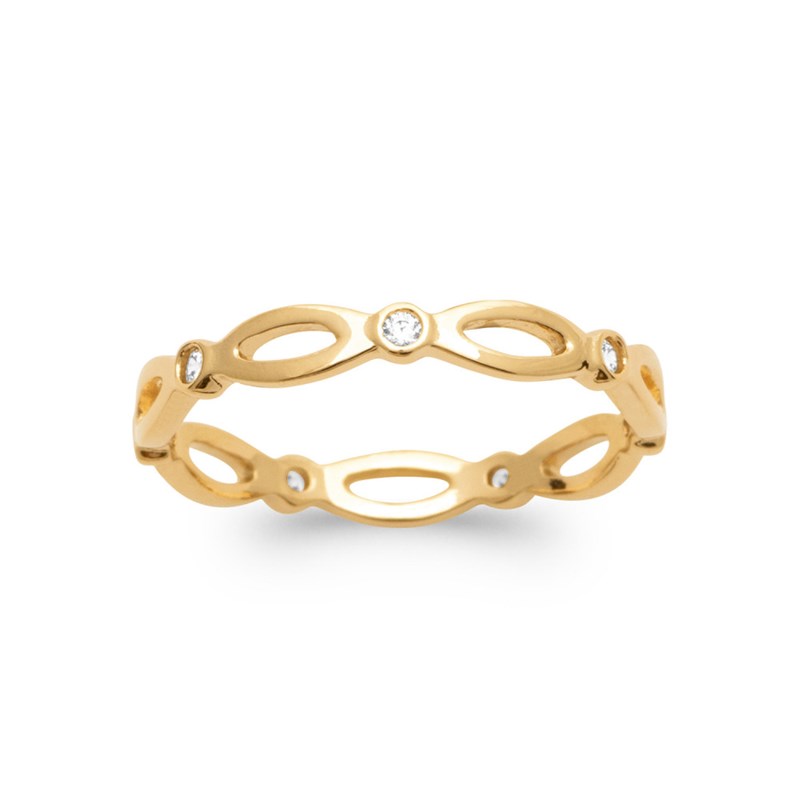 Bague Femme - Plaqué Or - Oxyde de zirconium