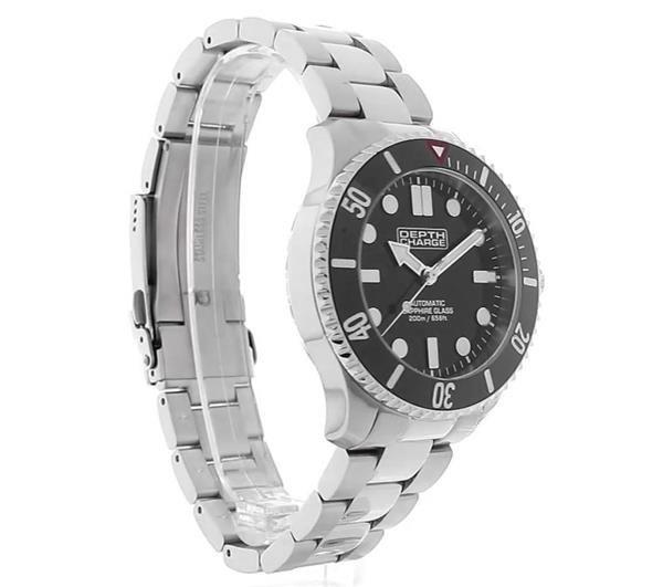 Depth Charge Stainless Steel Black Dial Dive Watch