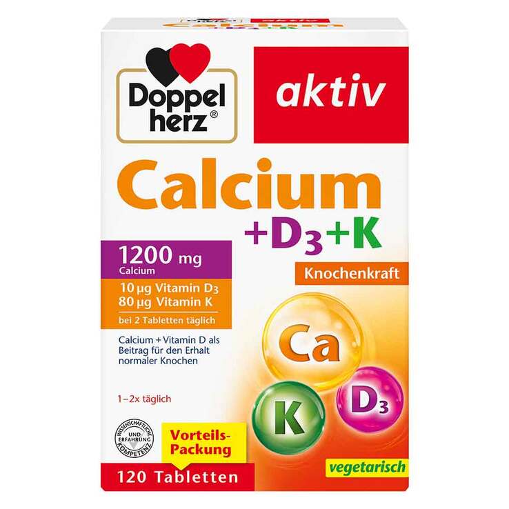 Doppelherz Calcium + D3 + K Tabletten, 120 St