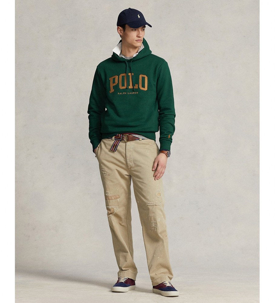 Moletom com capuz Ralph Lauren Logo Fleece na cor verde