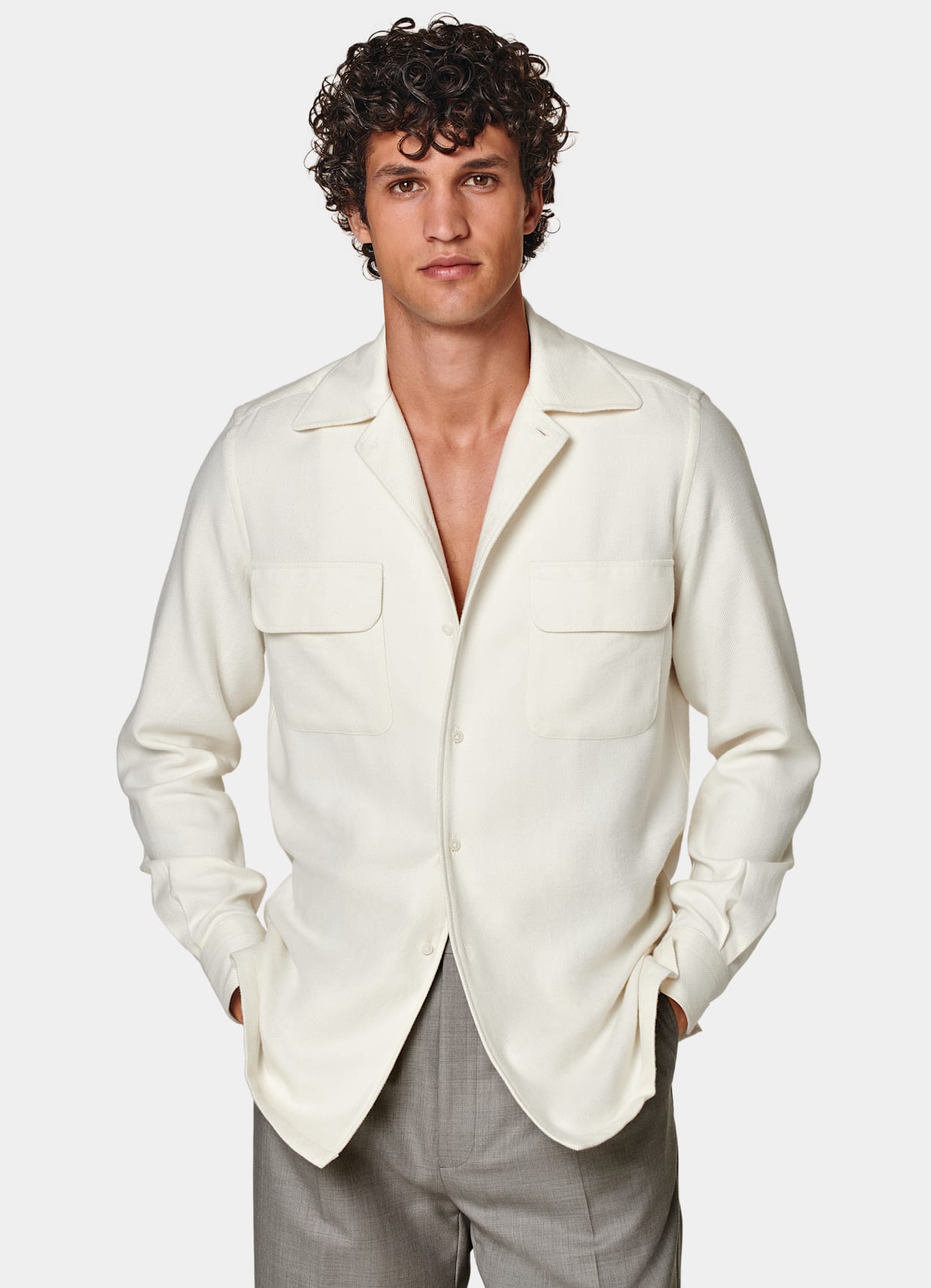 Chemise Safari blanc cassé