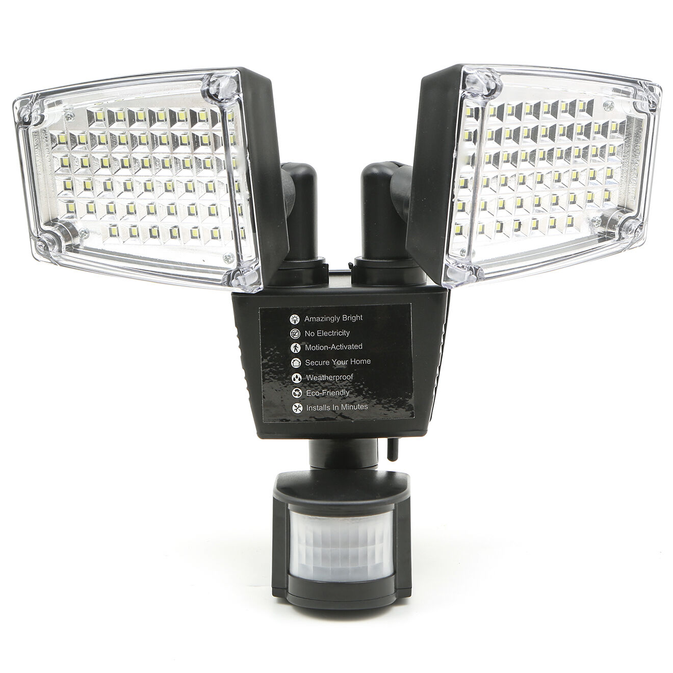 Pratik Garden Projecteur LED 2 têtes solaires noir - 12W