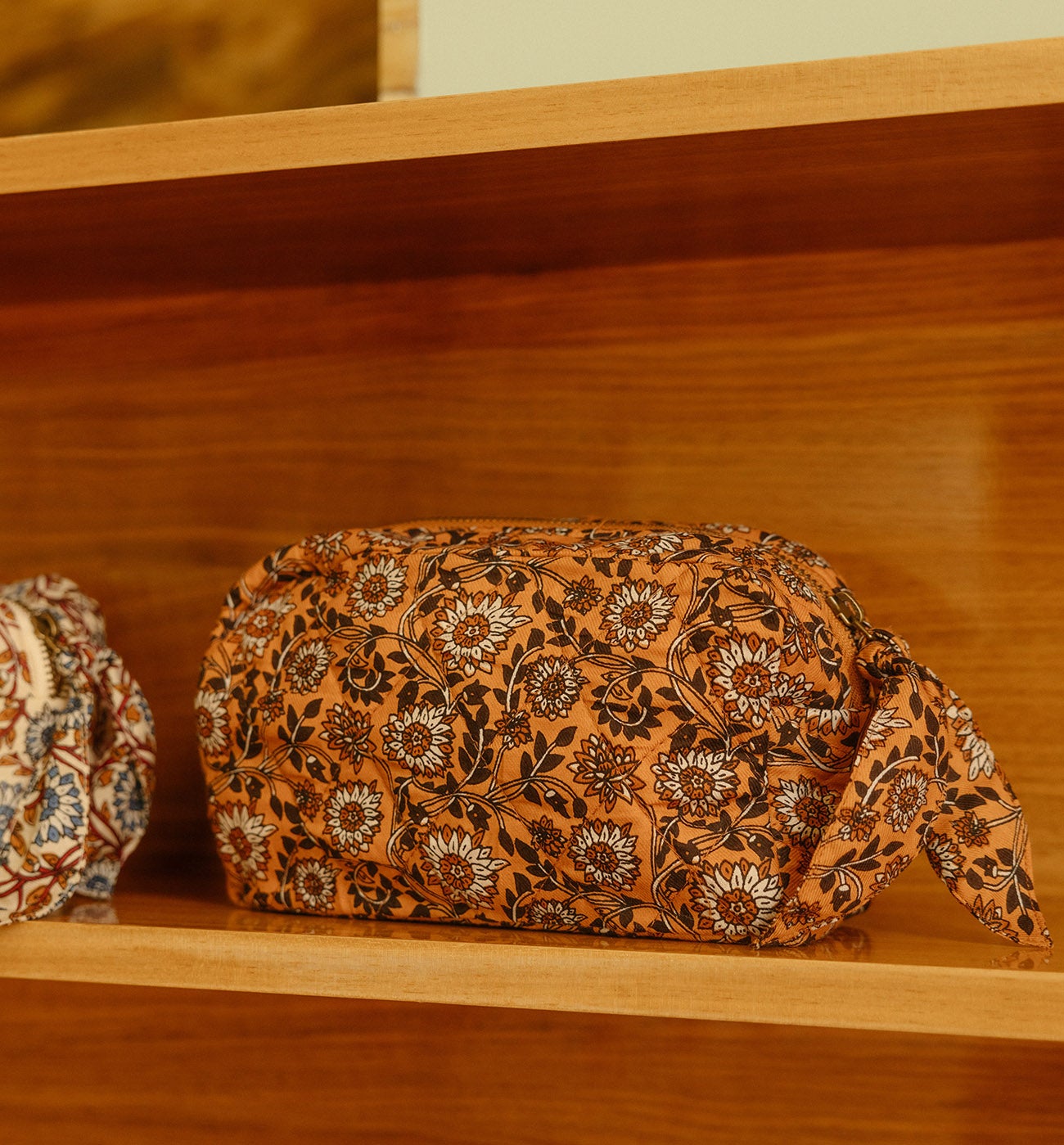 Trousse matelassée Femme - Camel