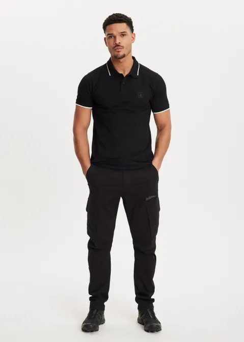 Polo piqué zwart (ZWART)