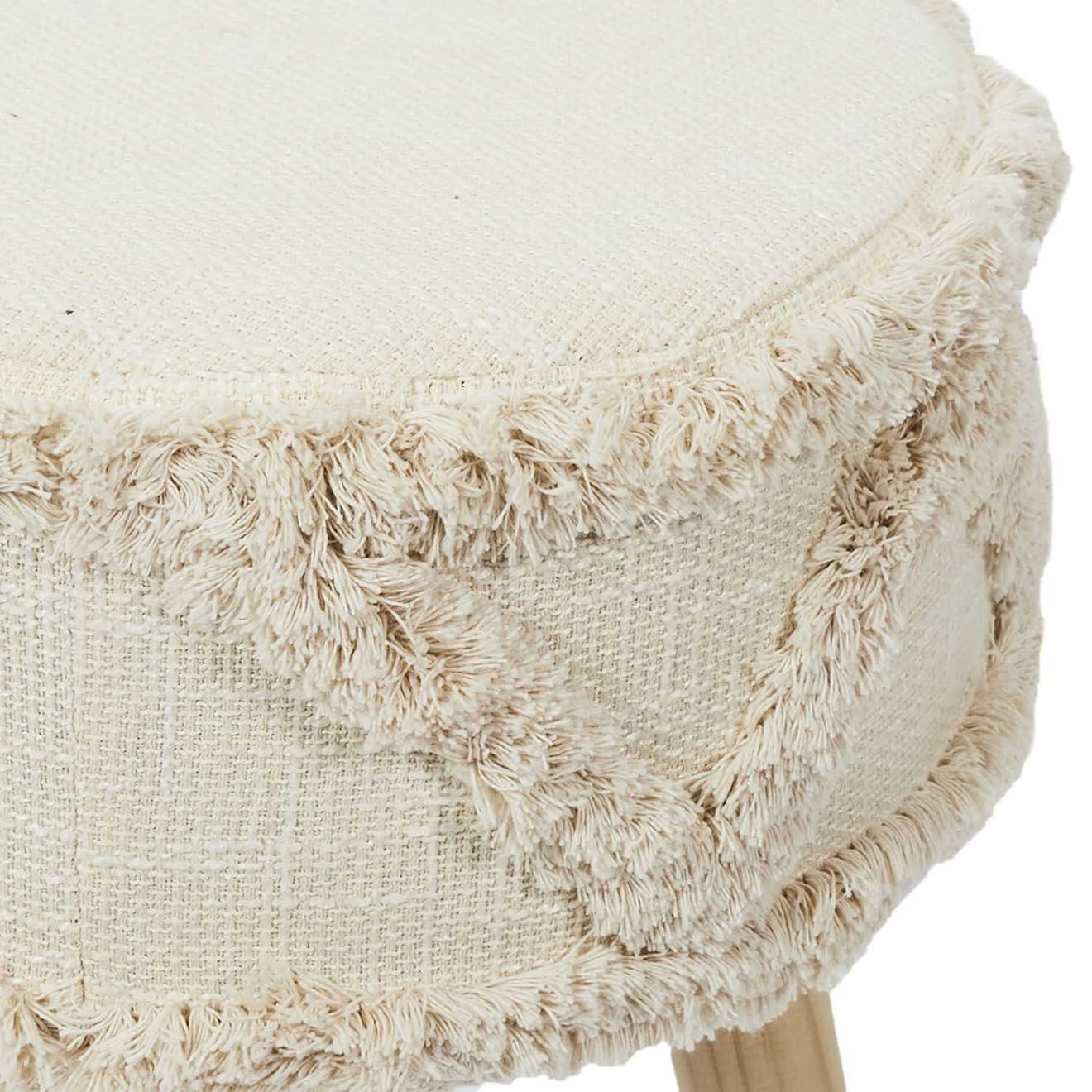 Home Deco Factory Tabouret Mirage blanc/marron - 30x41x30 cm