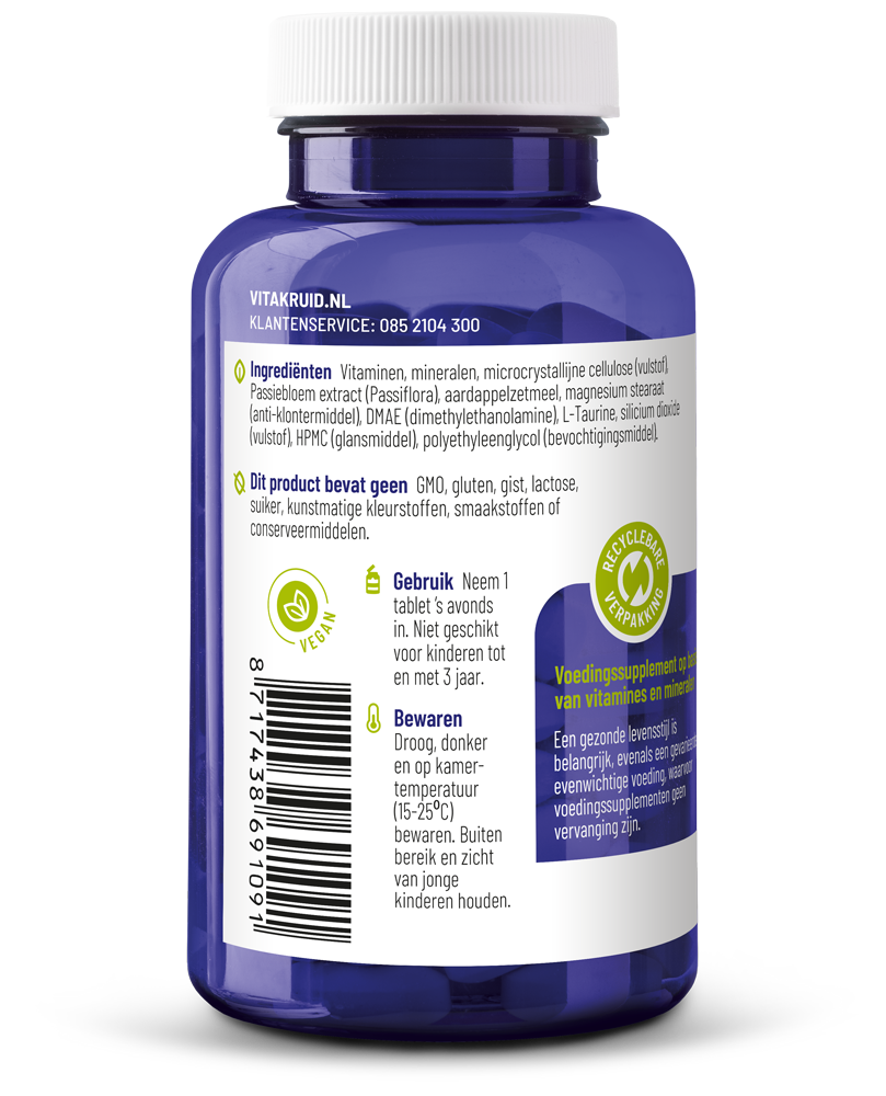 Vitakruid Multi Nacht Vrouw 100% Vegan (90 tabletten)