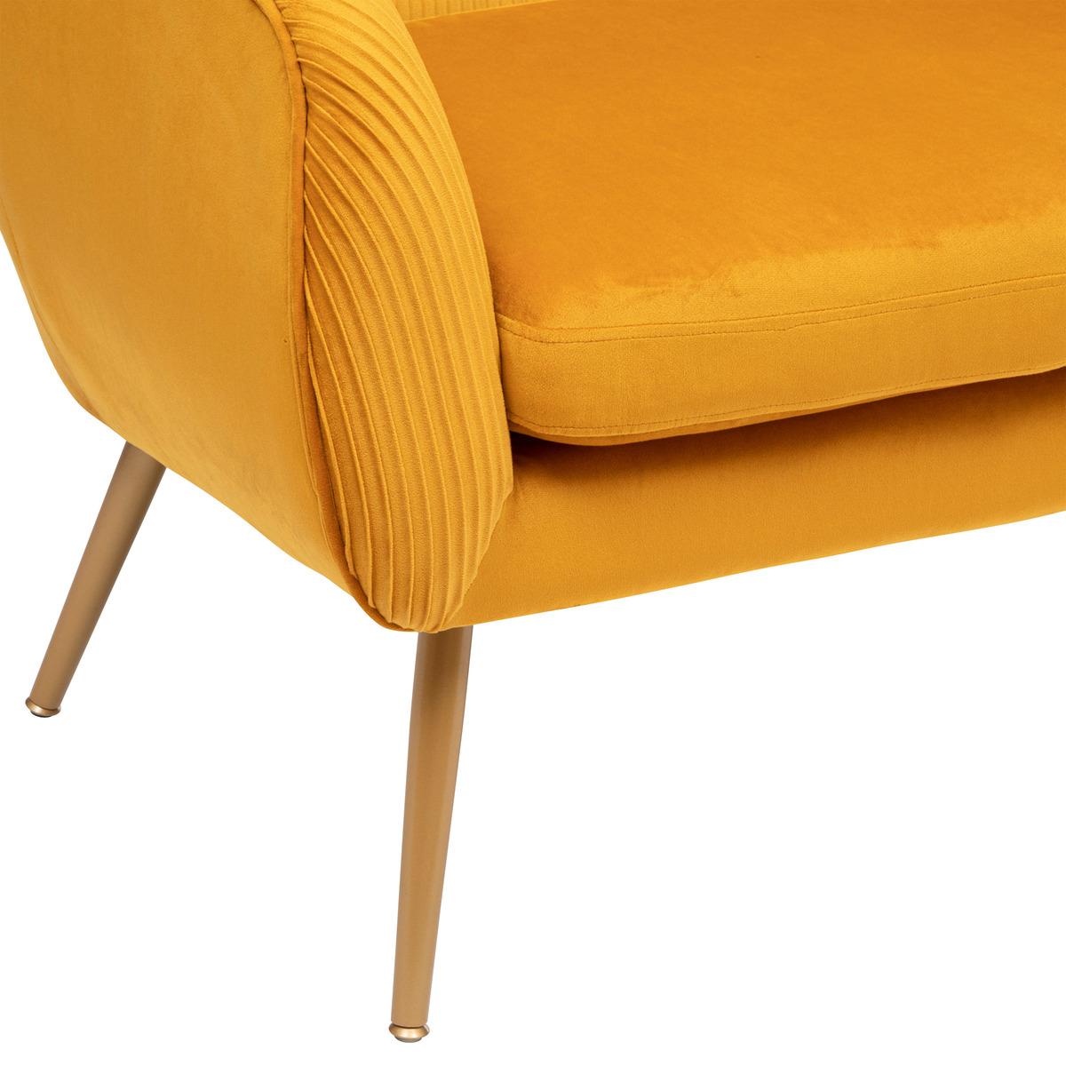 BANQUETTE 2 PLACES VELOURS SOLARO OCRE