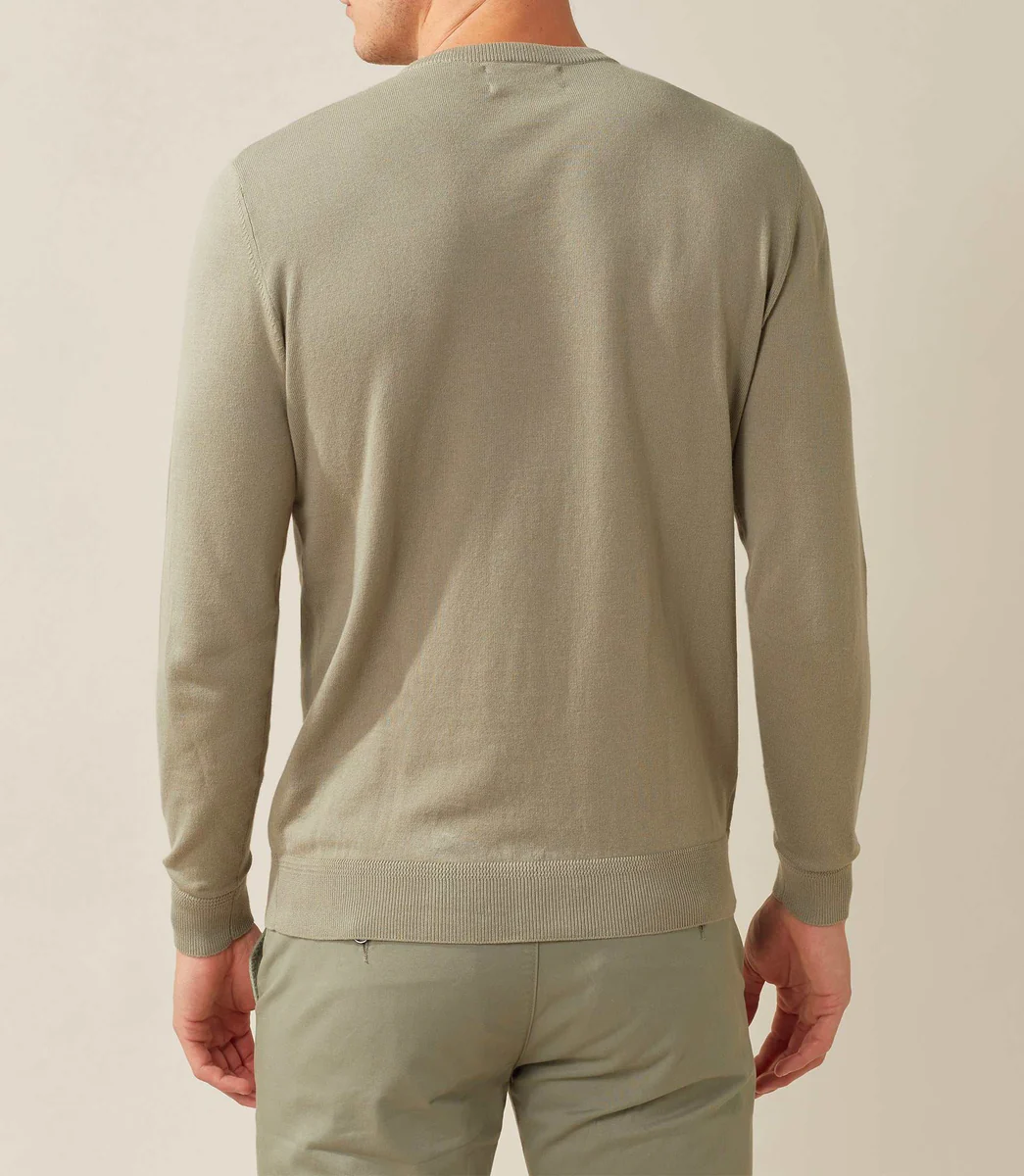 Pull col rond kaki 