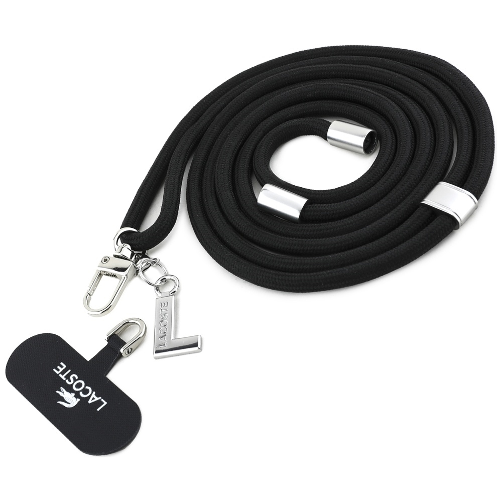 (145cm) Samsung Galaxy S25 Necklace Hardcase Hülle Petit Pique Woven Logo   Handykette MagSafe-Modul (LCHMBCS25SPVCK) - Schwarz