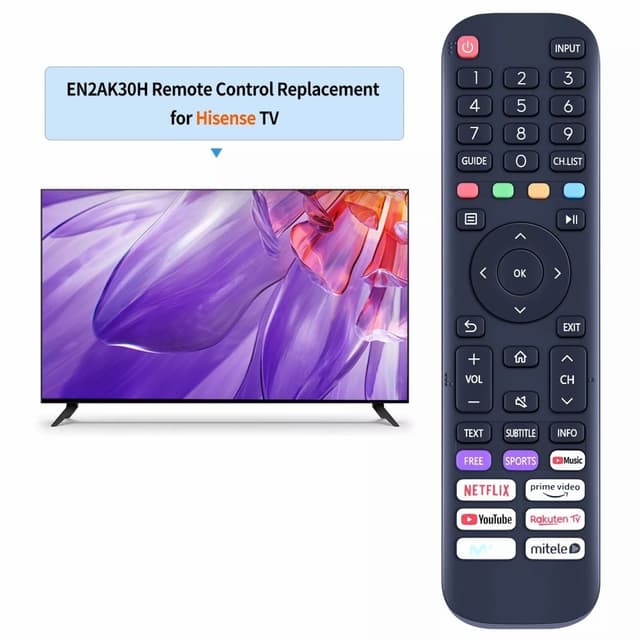 Fjernbetjeningserstatning til EN2AK30H til Hisense Smart Tv