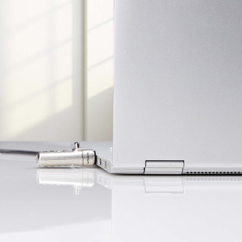 StarTech.com Antivol pour Ordinateur Portable Compatible Slot Noble Wedge ®, Câble de Verrouillage de 1,5m, Sécurité Antivol pour PC Portable, Câble en Acier Résistant aux Coupures, Combo Lock