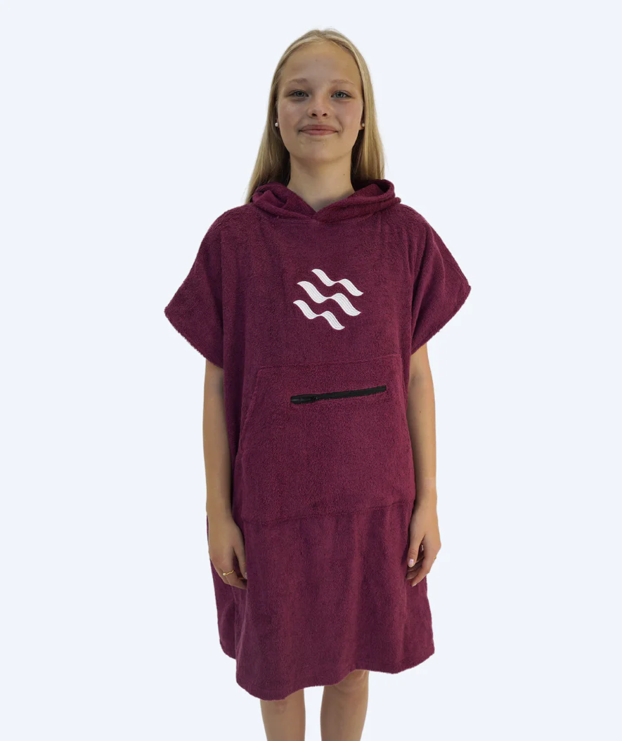 Watery badeponcho til junior - Bomuld - Lilla