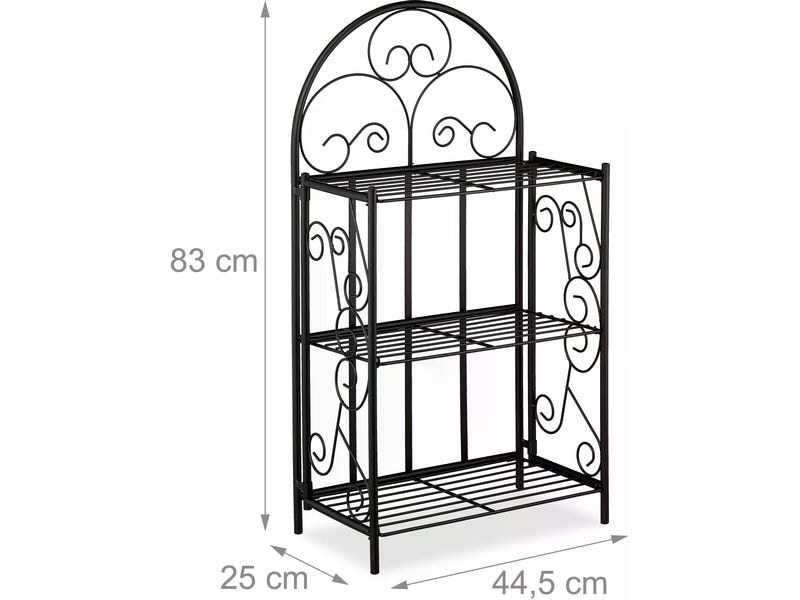 relaxdays Pflanzenständer Antik 83 cm, Schwarz Pflanzenregal